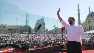 الرئيس سعد الحريري في ساحة الشهداء