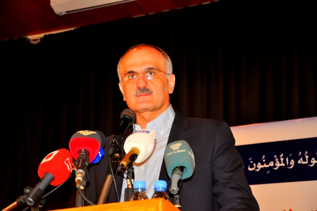 الوزير علي حسن خليل متحدثا في اللقاء السنوي المشترك للمجالس البلدية والإختيارية في الجنوب