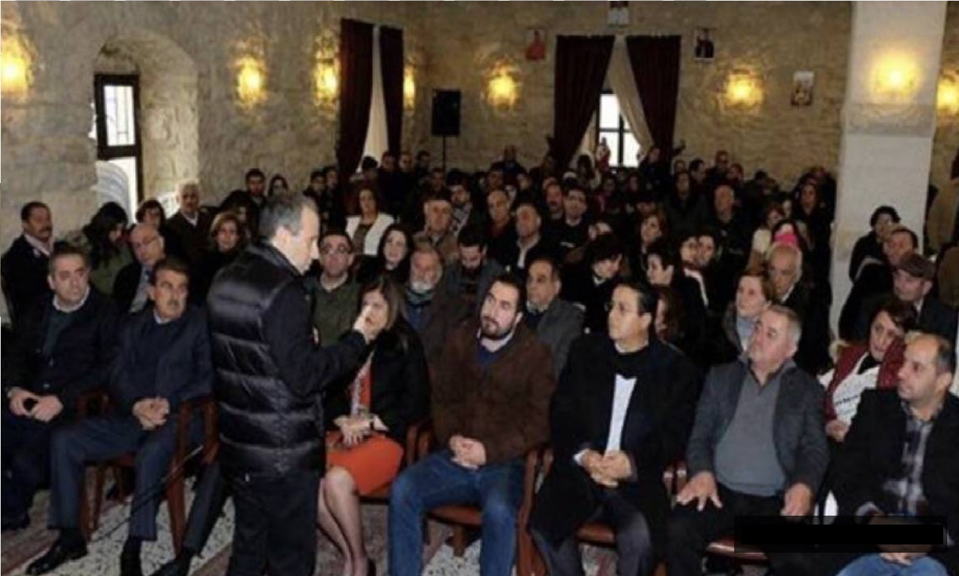 جبران باسيل خلال لقاء انتخابي في البترون