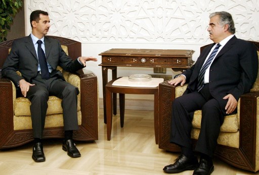 الرئيس رفيق الحريري مع الرئيس السوري بشار الأسد – 2004