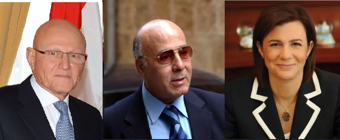 الوزيرة السابقة ريا الحسن والوزير السابق خالد قباني والرئيس السابق للحكومة تمام سلام