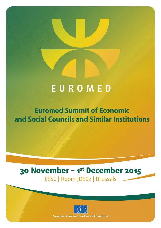 القمة اليورومتوسطية للمجالس الاقتصادية والاجتماعية والمؤسسات المماثلة،  تنظمها اللجنة الاقتصادية والاجتماعية الأوروبية