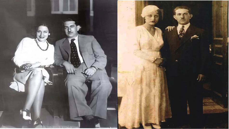 أسمهان (1917 – 1944) مع زوجها الأول ابن عمها الأمير حسن الأطرش