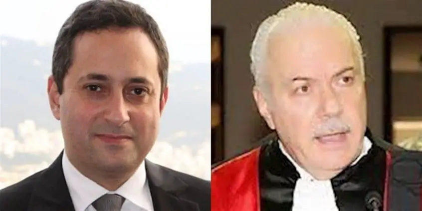 المدعي العام التمييزي القاضي غسان عويدات والقاضي طارق البيطار