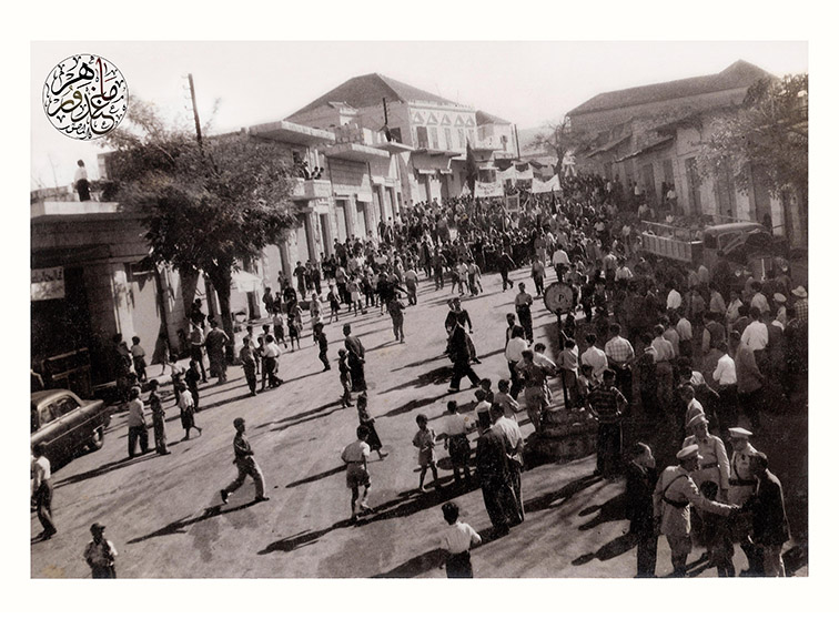 تظاهرة في ساحة النبطية تضامنًا مع ثورة الجزائر 1956