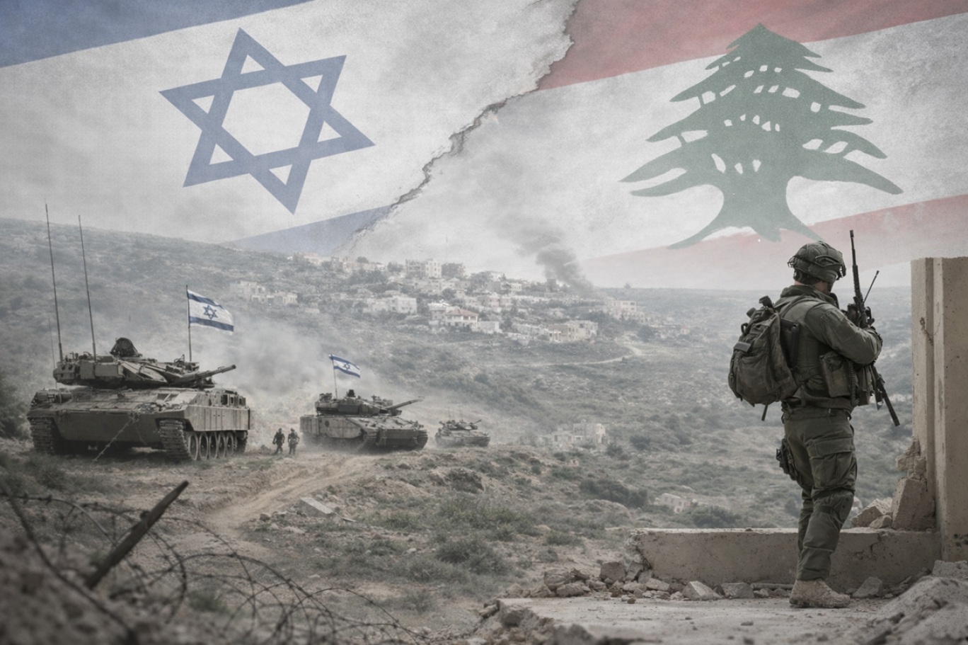 إذا اضطرت إسرائيل إلى تثبيت خطتها بالمنطقة العازلة يمكن أن تلجأ إلى اجتياح بري (صورة مصممة عبر الذكاء الاصطناعي)