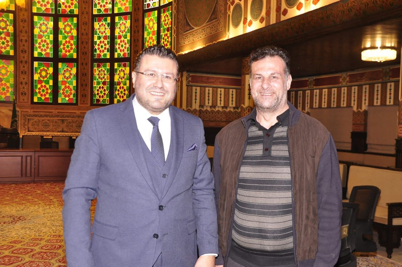 محمد درويش المنسق الإعلامي لمؤسسة حسن صعب للدراسات والأبحاث  ورئيس هيئة رعاية السجناء وأسرهم في دار الفتوى، المحامي الأستاذ حسن عفيف كشلي