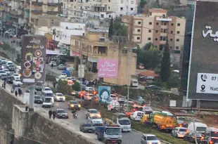 خمسة جرحى سوريين في حادث بدراجتهم النارية على أوتوستراد حبوش - النبطية